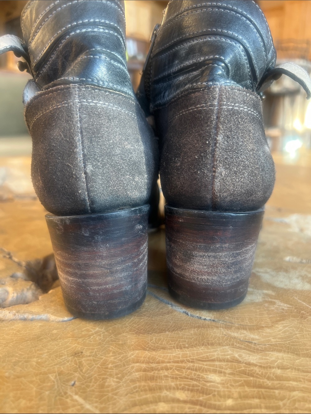 Freebird Grind Distressed Leather Ankle Boots in Brown Size 7 Zipper + Straps - Picture 7 of 16